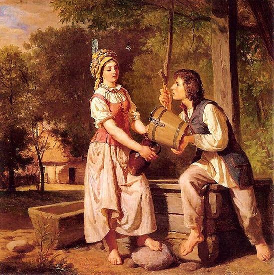 Wojciech Gerson At the well oil painting image